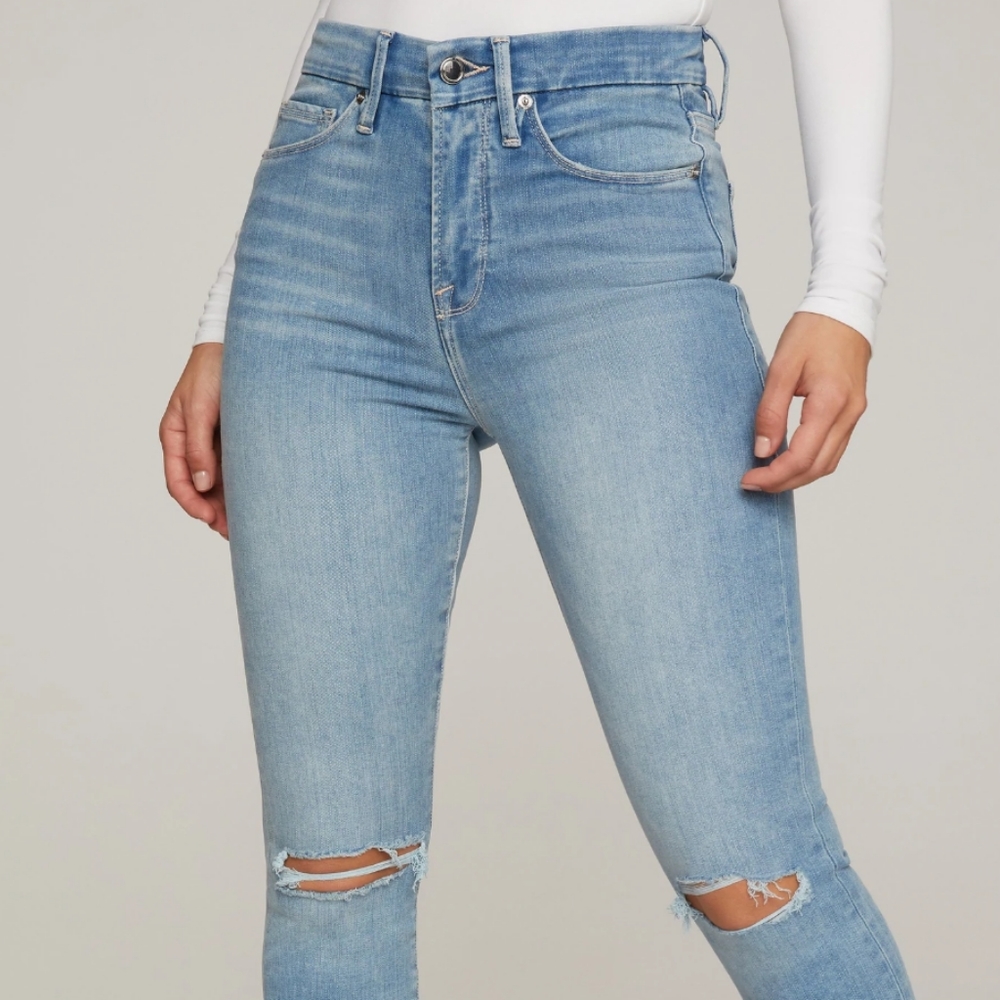 Good American Good Waist Distressed Raw Hem 12/31